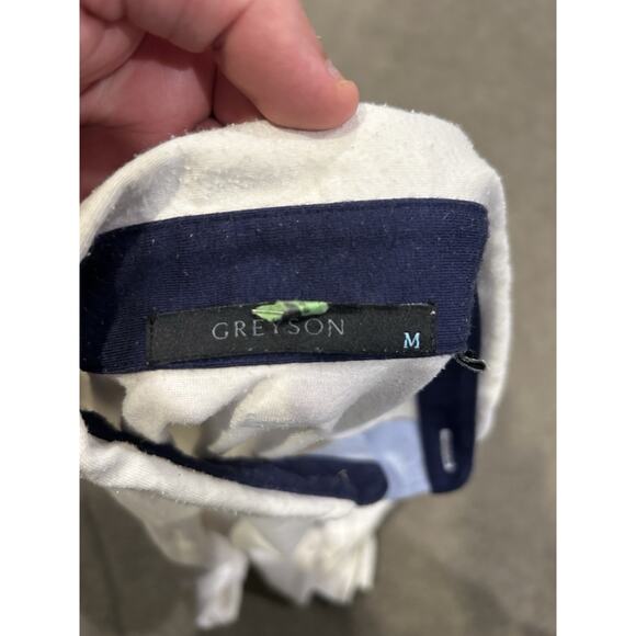 Greyson Men’s Golf Polo Long Sleeve Button Up White Men’s Size‎ Medium - Picture 3 of 4